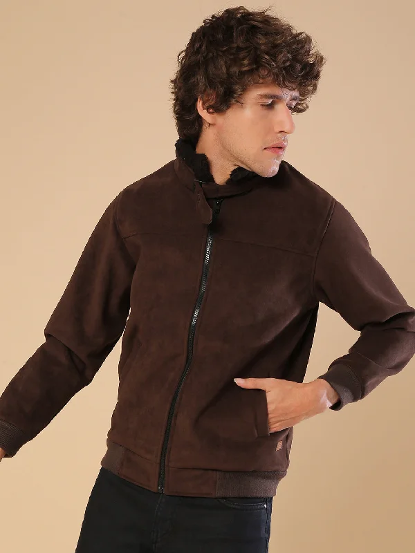 Men's multi-pocket jackets-Campus Sutra Men Stylish Solid Winter Casual Jackets