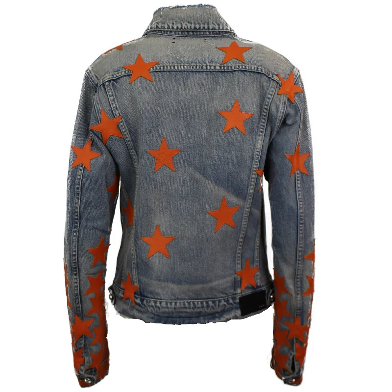 Men's flight-ready jackets-CHEMIST STAR TRUCKER Clay Indigo Denim Jackets