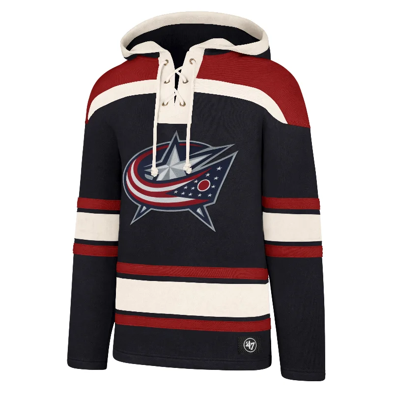 Men’s stylish sporty hoodie-COLUMBUS BLUE JACKETS SUPERIOR '47 LACER HOOD