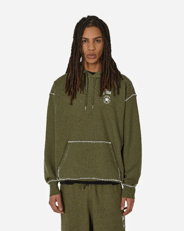 Hoodie with modern look men-Patta Gold Standard Hoodie Utility Green Heather