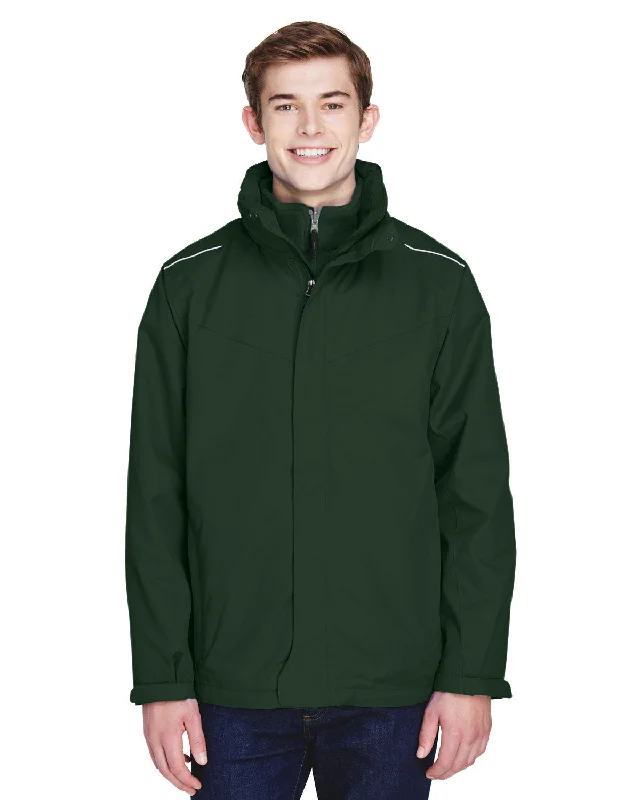 Men's delivery jackets-CORE365 Men's Region 3-in-1 Jacket with Fleece Liner