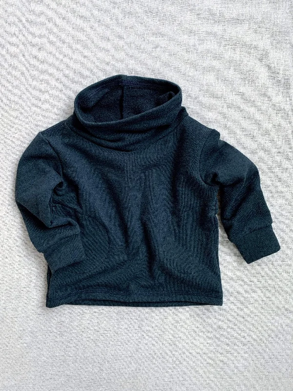 Hoodie with bold print men-cowl neck organic french terry sweatshirt in ink