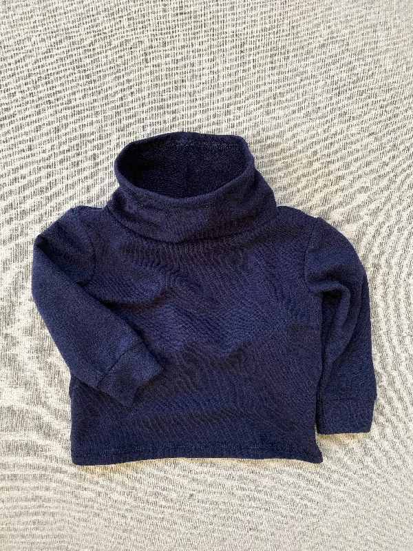 Men’s stylish pullover hoodie-cowl neck organic french terry sweatshirt in midnight