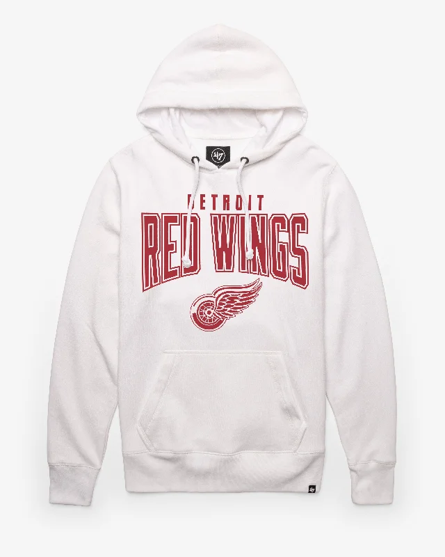 Men’s cozy pullover hoodie-DETROIT RED WINGS TEAM ELEMENTS ARCH '47 HEADLINE HOOD