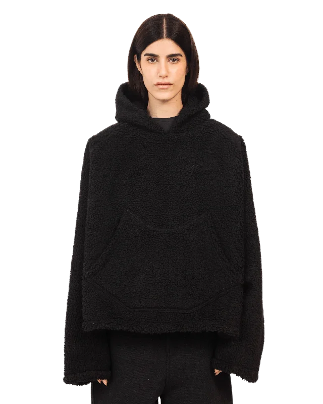 Hoodie for cool evenings men-BLACK SHERPA HOODIE