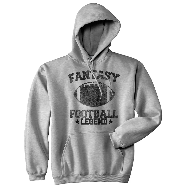 Men’s athletic pullover hoodie-Fantasy Football Legend Hoodie Funny Top Funny Gift for Dad Cool Sweatshirt