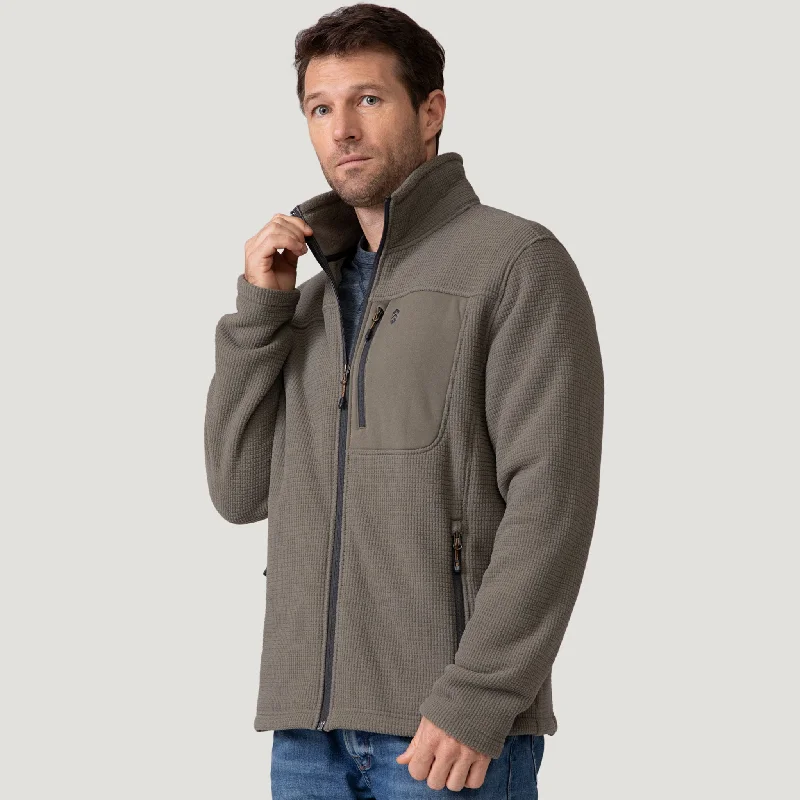 Men's gym quilted jackets-Free Country Men's Dire Wolf II Grid Fleece Jacket