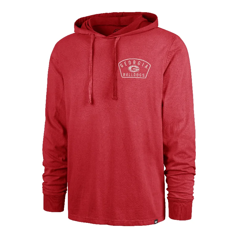 Men’s zip-up hoodie-GEORGIA BULLDOGS DUSTED OVERHAND '47 RIVER JERSEY HOOD