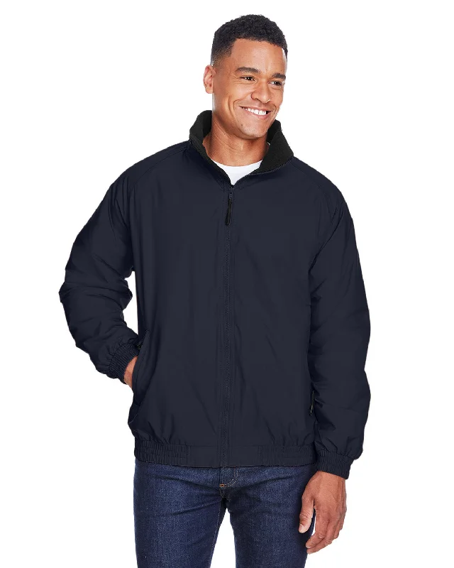 Men's formal jackets-Harriton Adult Fleece-Lined Nylon Jacket