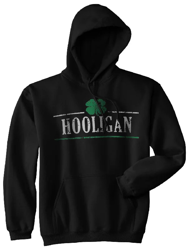 Men’s premium hoodie-Hooligan Shamrock Funny Saint St Patricks Day Drinking Hoodie For Paddys Day