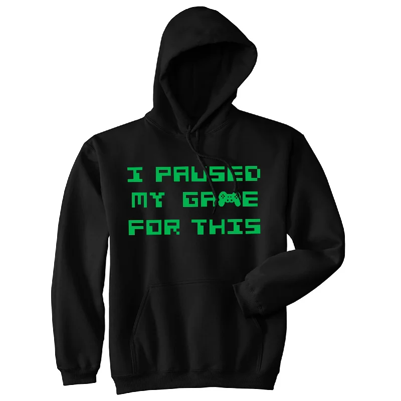 Hoodie with contrast hood men-I Paused My Game For This Unisex Hoodie Funny Nerdy Video Game Sweatshirt