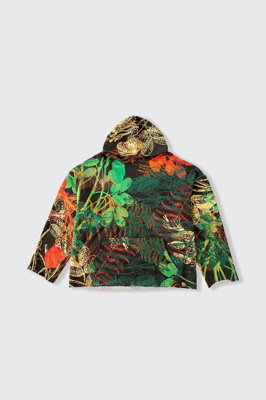 Hoodie with contrast drawstrings men-JUNGLE PRINTED HOODIE