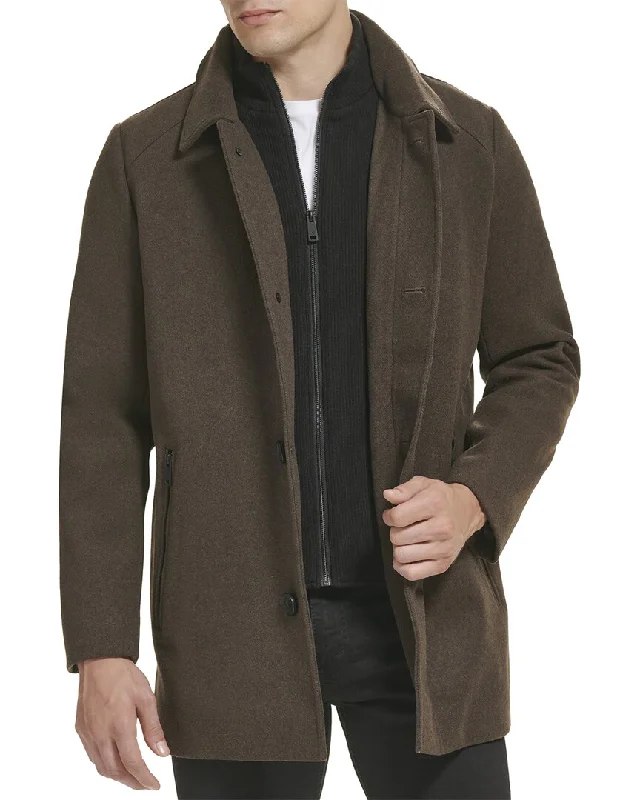 Men's chef jackets-Kenneth Cole Wool-Blend Coat