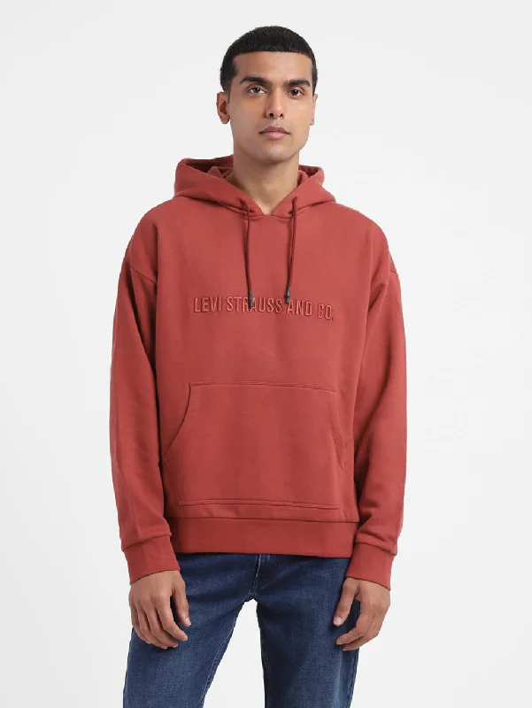 Hoodie with vintage logo men-Men's Solid Hooded Sweatshirt