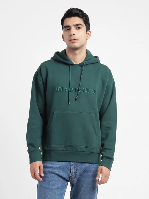 Men’s warm weekend hoodie-Men's Solid Hooded Sweatshirt