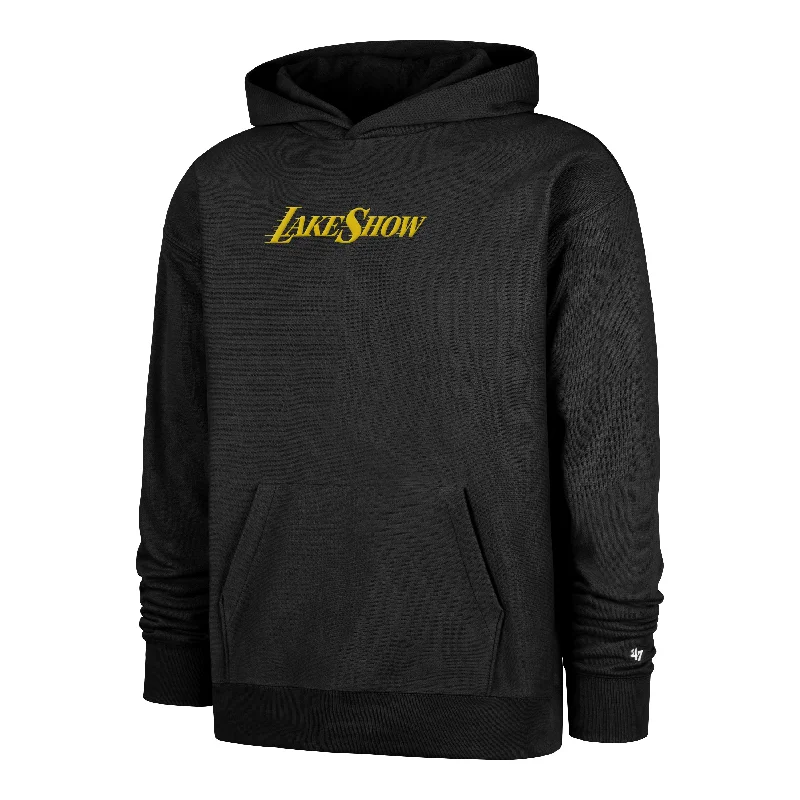 Men’s soft hoodie-LOS ANGELES LAKERS CITY EDITION DOUBLE CROSSOVER '47 FOUNDATION HOOD