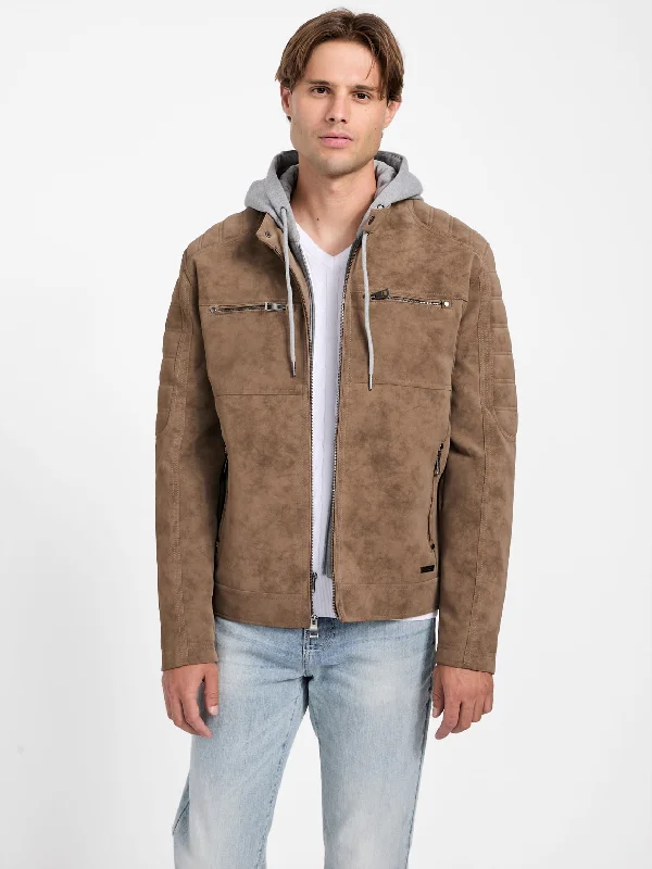 Men's mid-length jackets-Maxton Faux-Suede Jacket