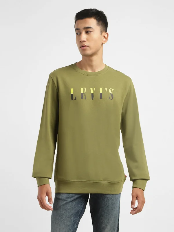 Men’s tech hoodie-Men's Brand Logo Crew Neck Sweatshirt