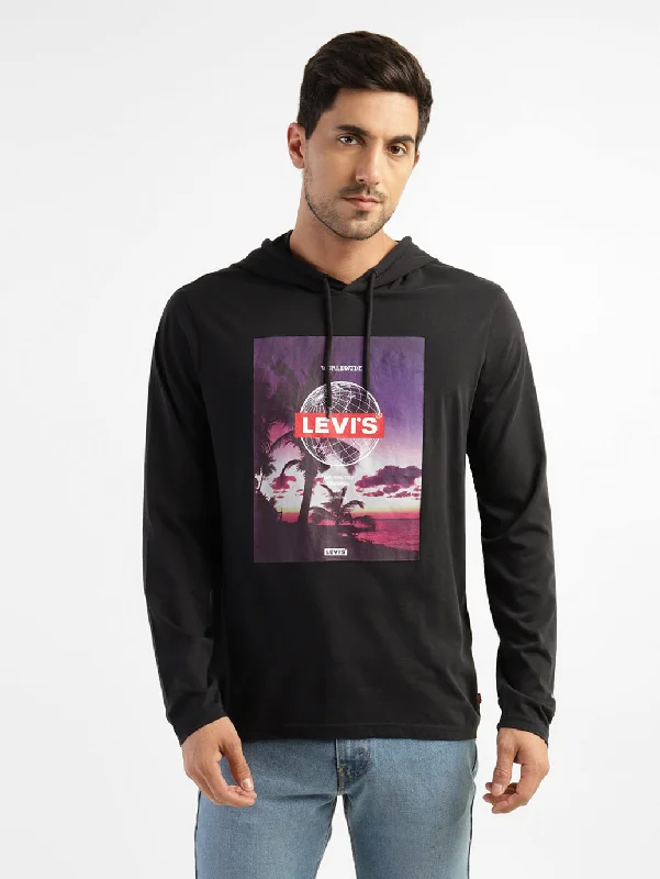 Men’s premium pullover hoodie-Men's Graphic Print Hooded Sweatshirt