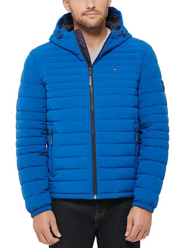 Men's bold jackets-Mens Insulated Hooded Puffer Jacket