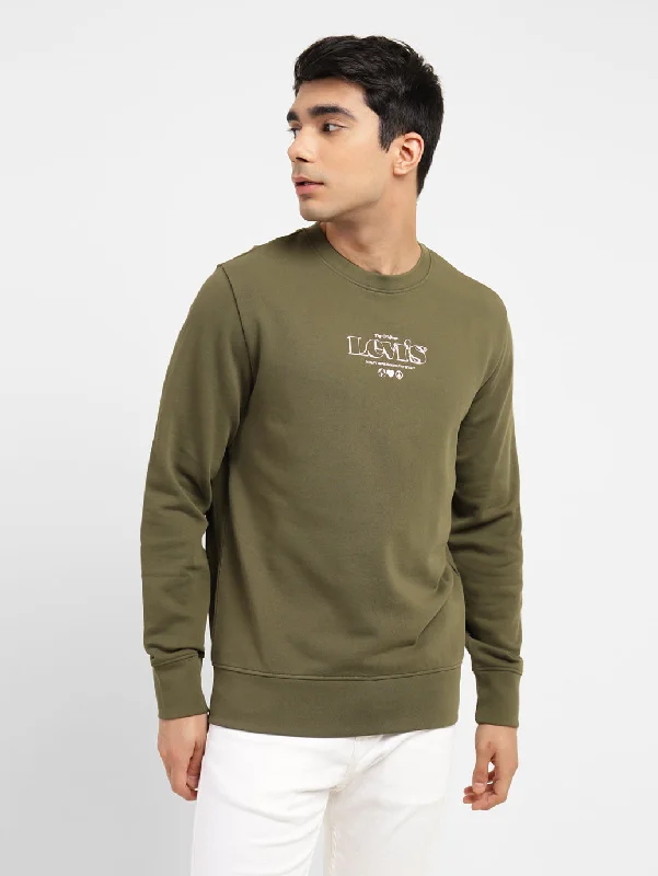 Men’s rugged urban hoodie-Men's Printed Crew Neck Sweatshirt