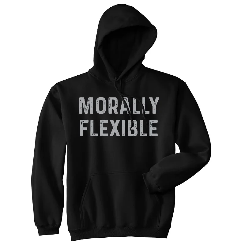 Hoodie with graphic hood men-Morally Flexible Hoodie