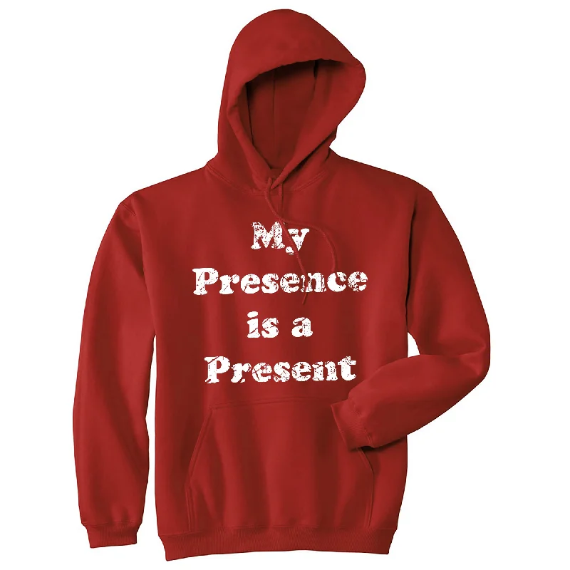 Hoodie with urban design men-My Presence Is A Present Unisex Hoodie Funny Xmas Gift Ego Joke Hooded Sweatshirt