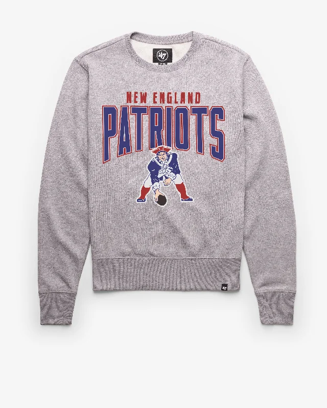 Men’s rugged gym hoodie-NEW ENGLAND PATRIOTS HISTORIC TEAM ELEMENTS ARCH '47 HEADLINE CREW