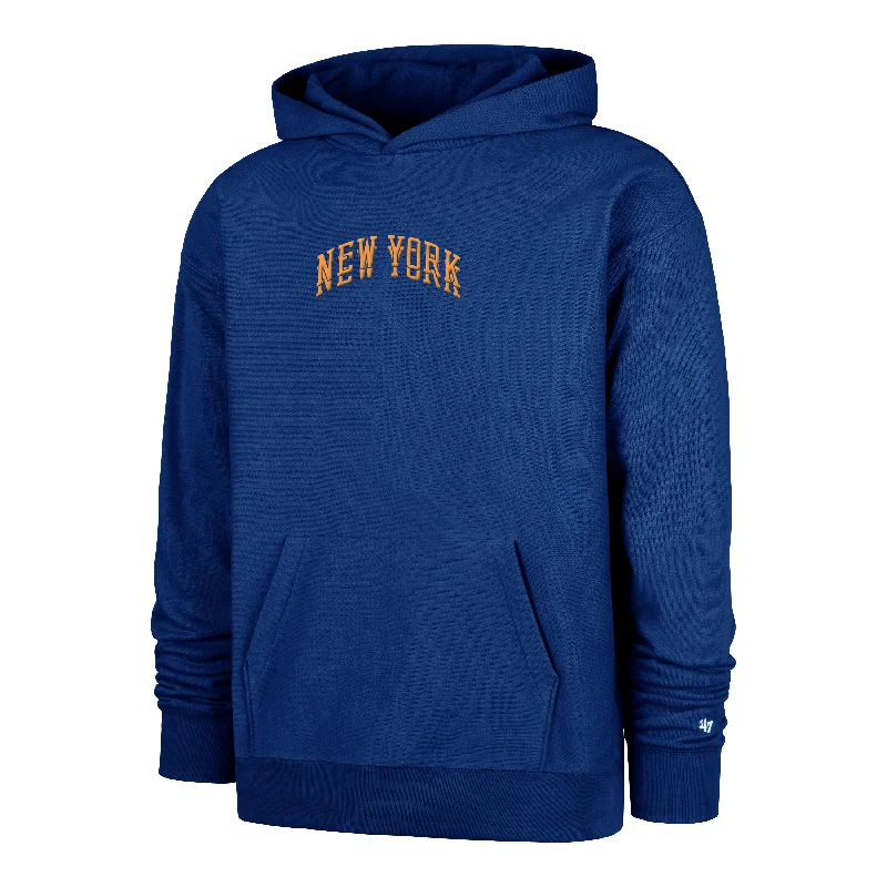 Men’s tailored hoodie-NEW YORK KNICKS CITY EDITION DOUBLE CROSSOVER '47 FOUNDATION HOOD