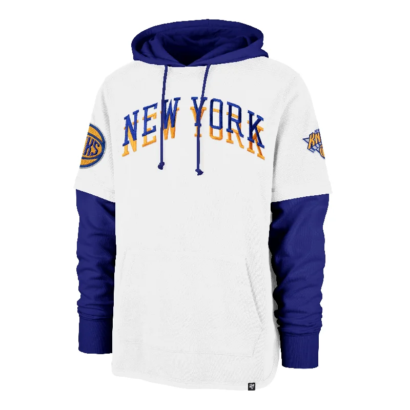 Hoodie for outdoor sports men-NEW YORK KNICKS CITY EDITION TRIFECTA '47 SHORTSTOP HOOD