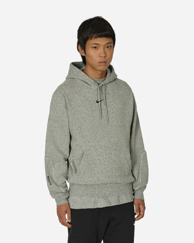 Hoodie with modern fit men-NOCTA Fleece Hoodie Dark Grey Heather