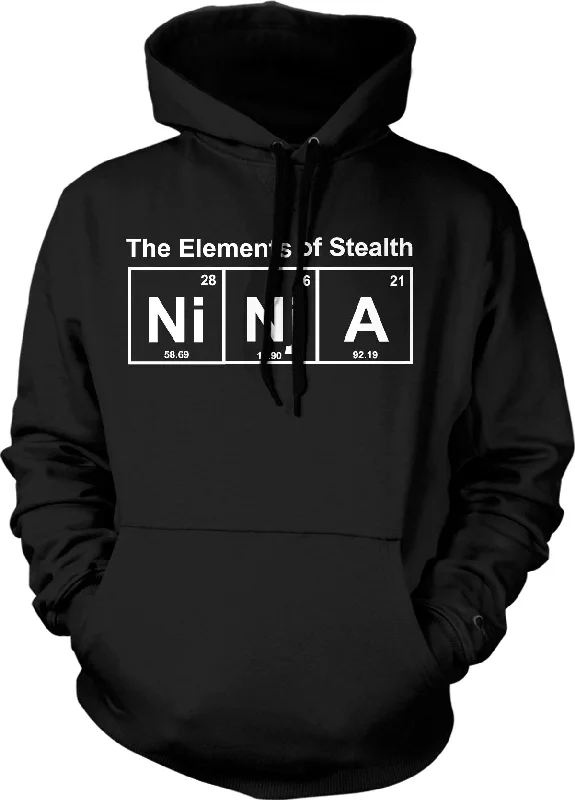 Men’s classic hoodie-Ninja Element Sweater Funny Science Warrior Novelty Mens Graphic Nerdy Hoodie