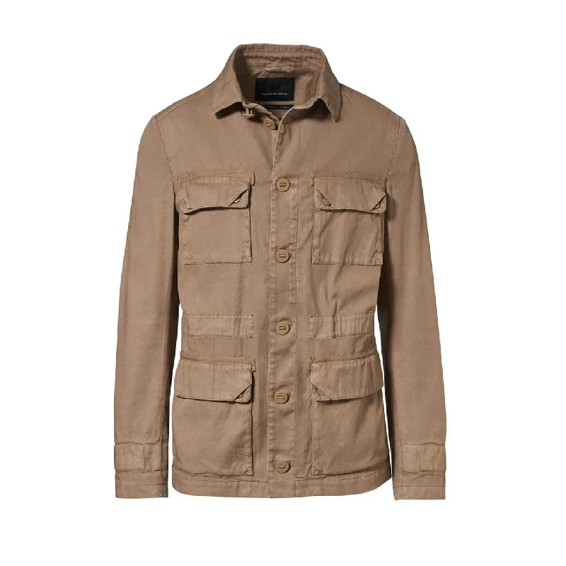 Men's button-up jackets-Porsche Design Men's Dust Dune Garment Dye Field Jacket