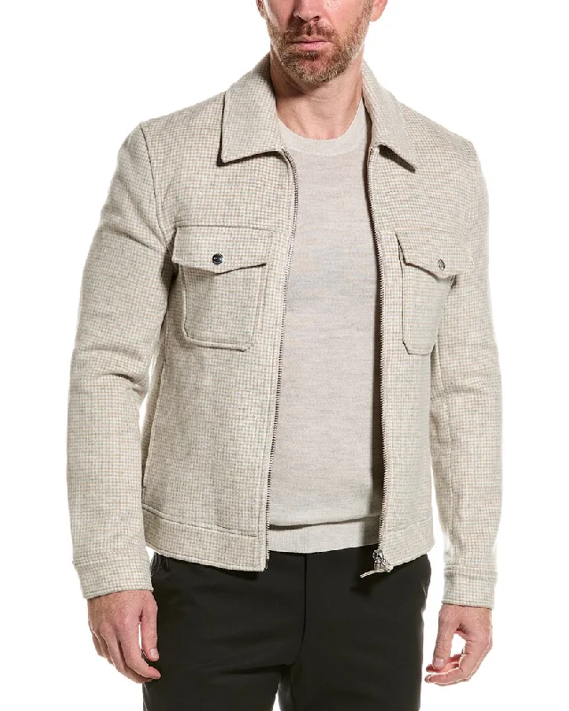 Men's ventilated jackets-Reiss Maray Zip-Through Wool-Blend Jacket