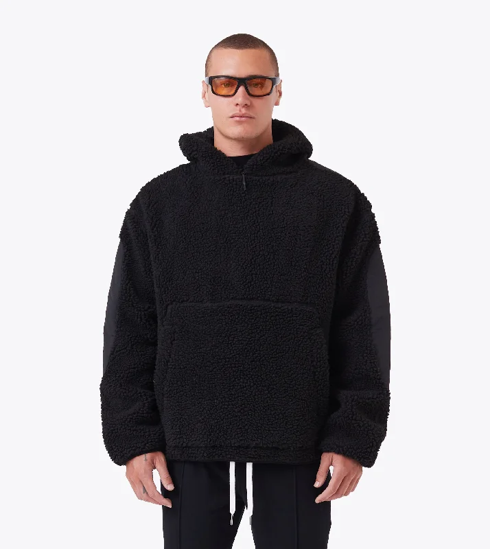 Hoodie for active days men-Ski Shearling Hoodie Black