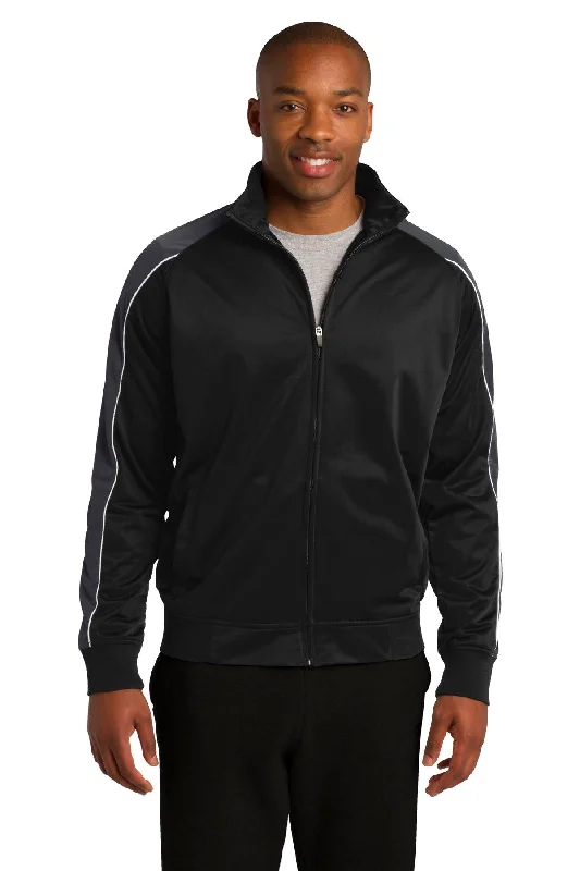 Men's winter jackets-Sport-Tek Men's Piped Tricot Track Jacket