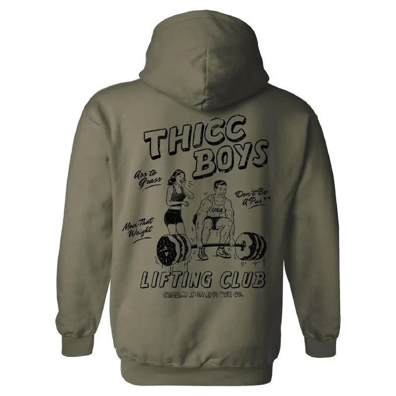 Hoodie with subtle texture men-Thicc Boys Lifting Club Men's Hoodie