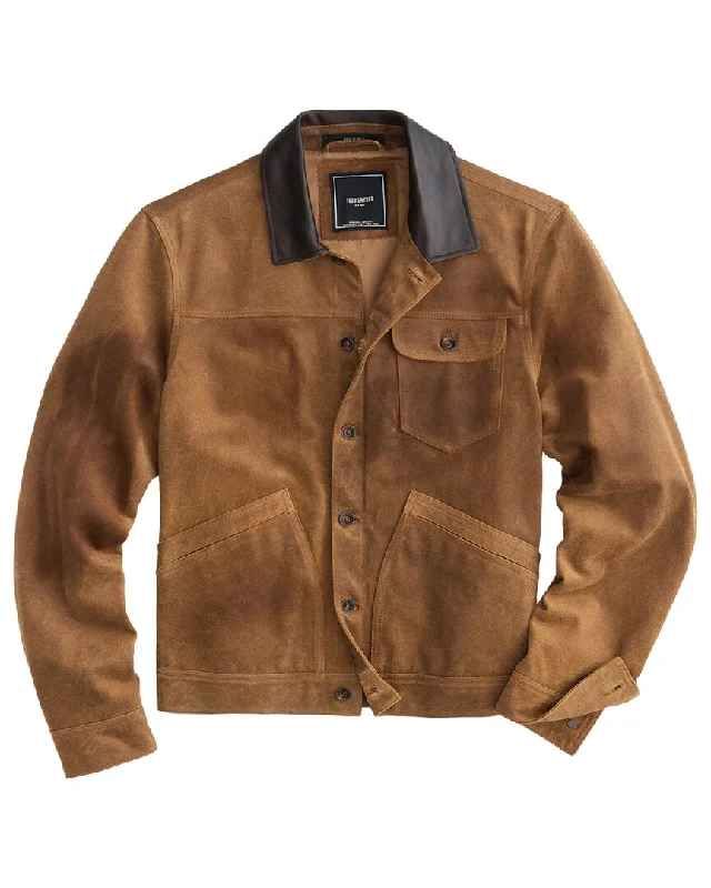 Men's polar jackets-Todd Snyder Suede Jacket