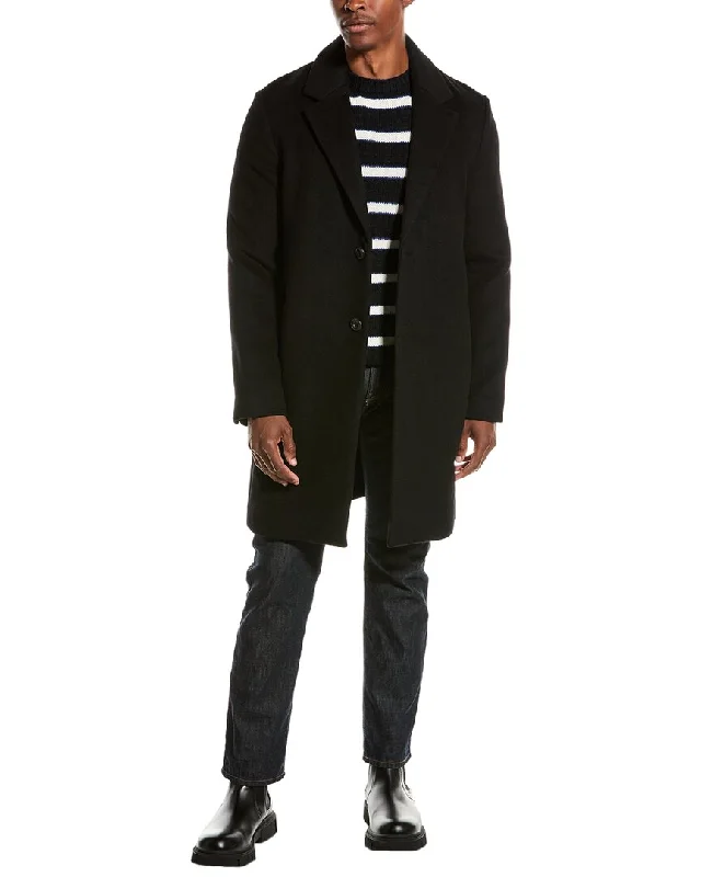 Men's sustainable jackets-Vince Wool-Blend Car Coat