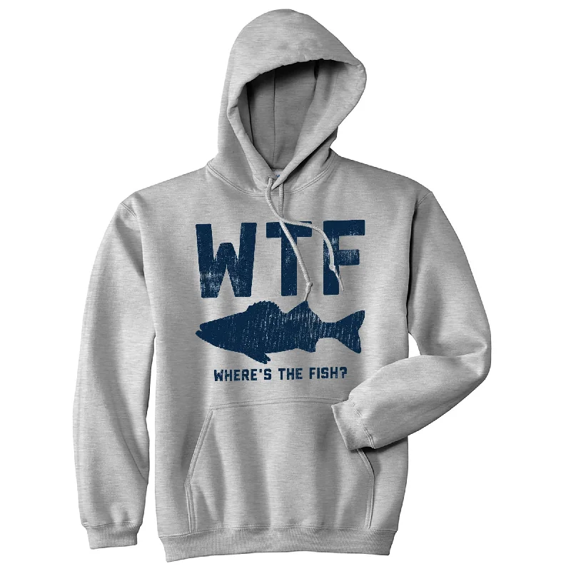 Hoodie with sleek design men-WTF Wheres The Fish Hoodie