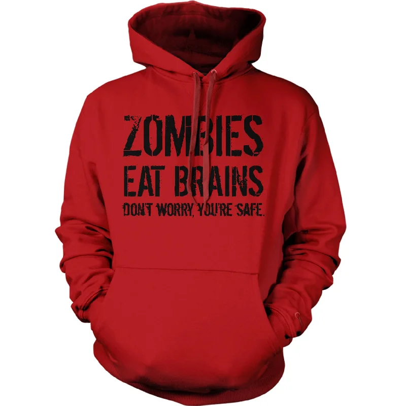 Men’s minimalist hoodie-Zombies Eat Brains, You're Safe Hoodie