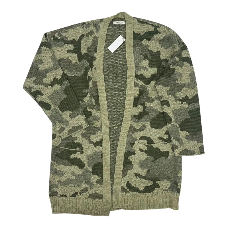 men’s loose fit short sleeve shirts -Cardigan By American Eagle In Camouflage Print, Size:S