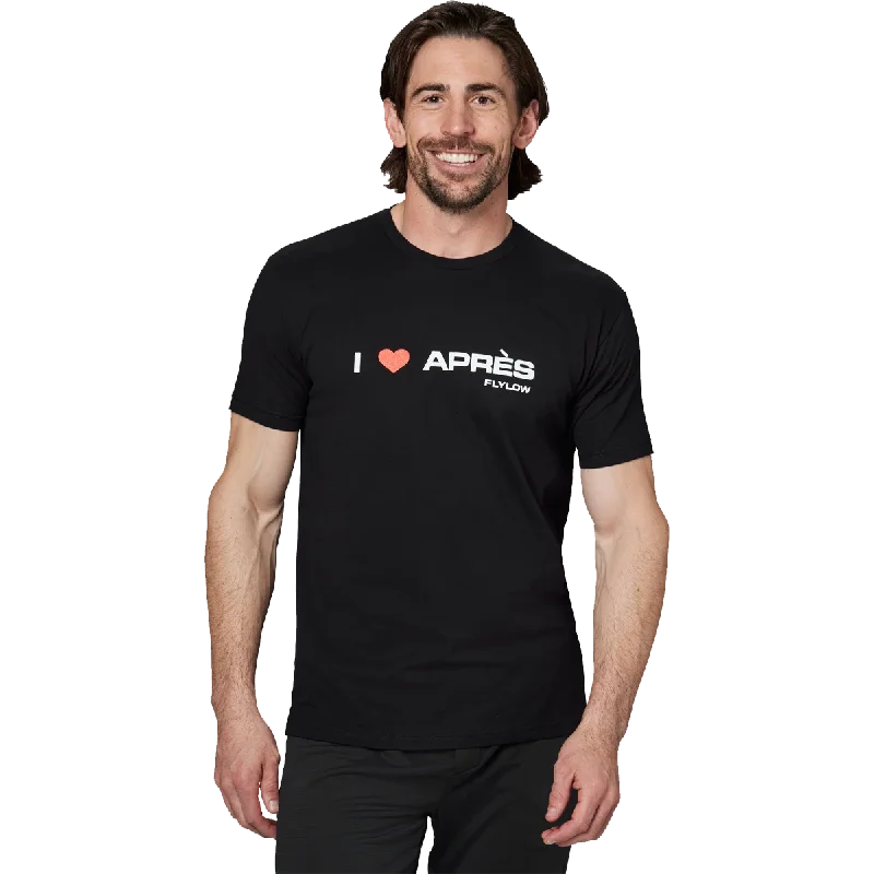 trendy short sleeve shirts for men with graphics -I Love Apres Tee