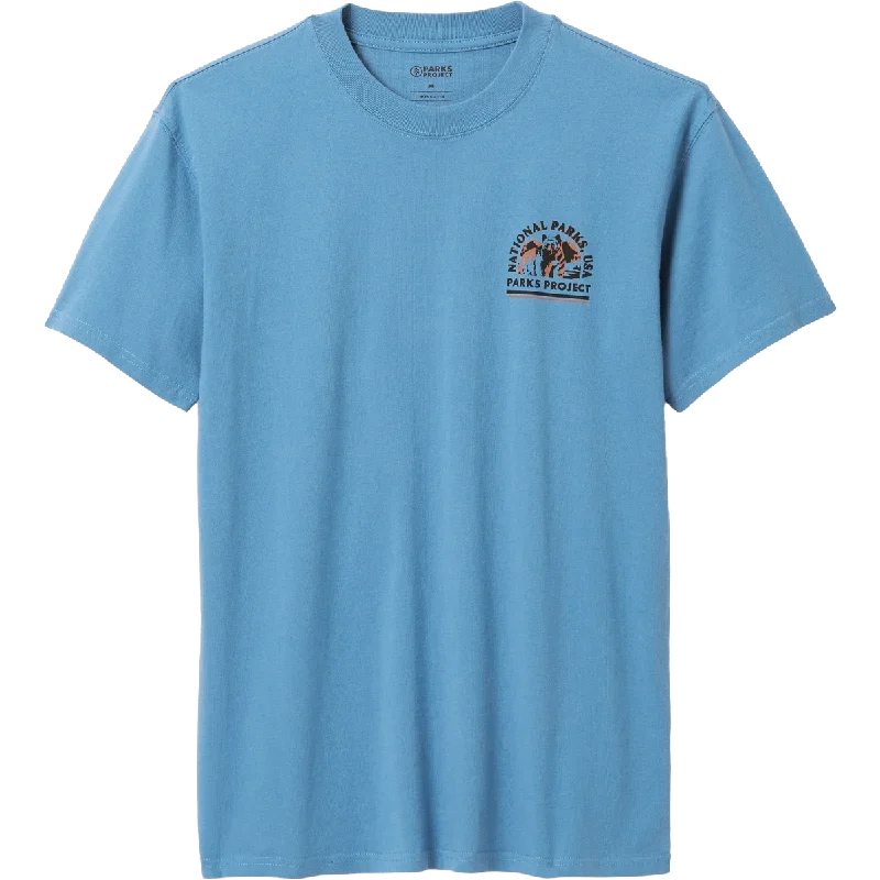 men’s vintage-style short sleeve shirts -Men's National Parks USA Grizzly Tee