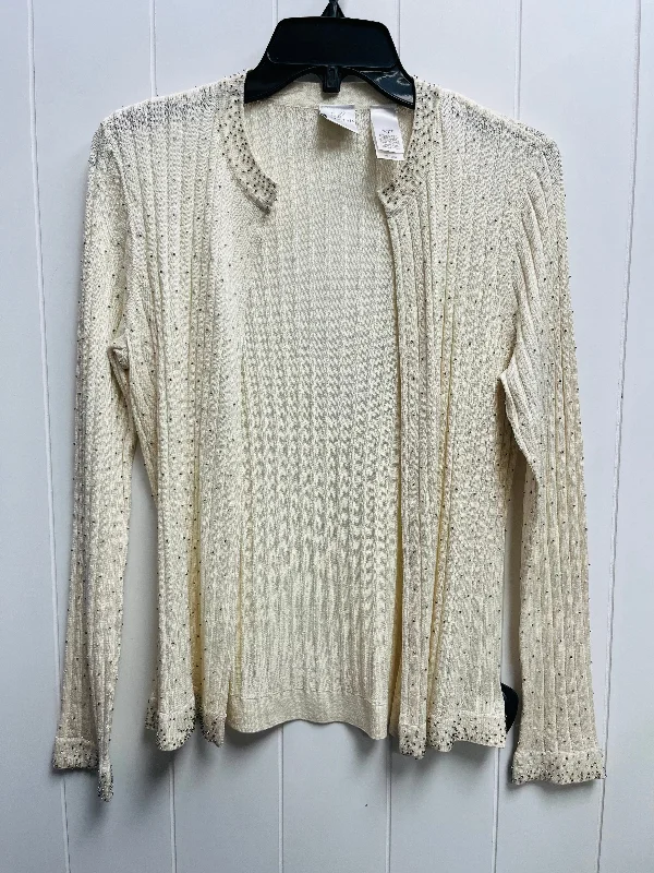 breathable and lightweight short sleeve t-shirts -Sweater Cardigan By Emma James In Cream, Size: Mp