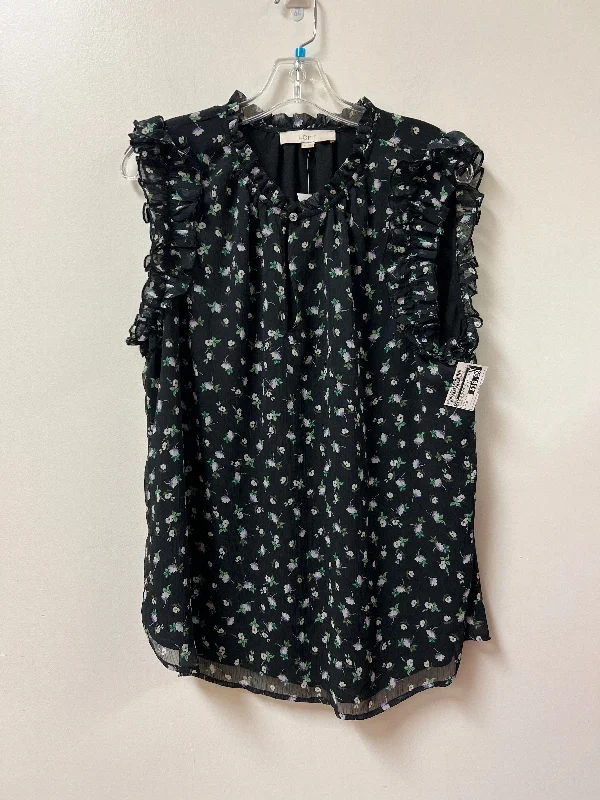 men’s simple short sleeve shirts -Top Sleeveless By Loft In Floral Print, Size: Xl