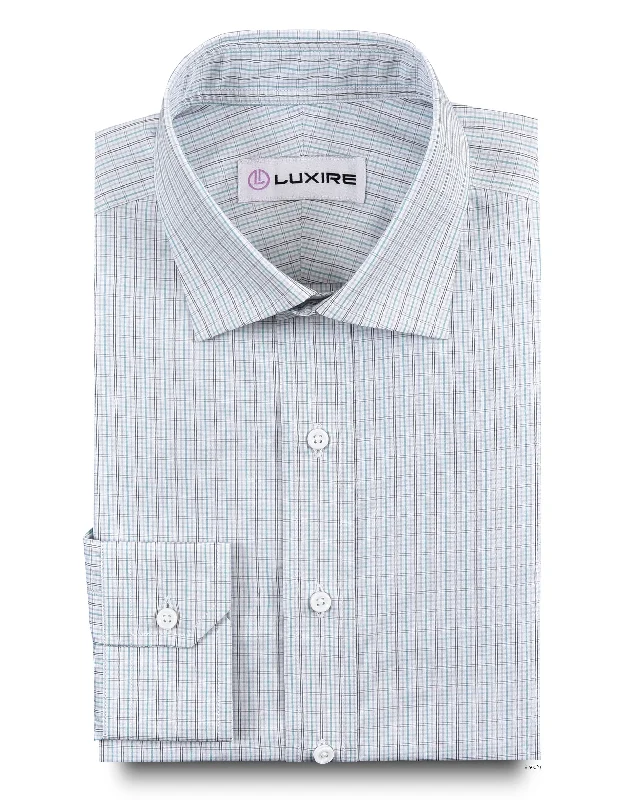 Men's Ivy League shirts-Alumo Green and Navy Tattersall Checks