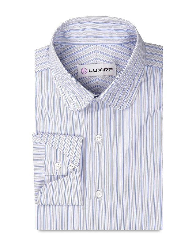 Men's sporty shirts-Alumo Navy and Cornflower Stripes