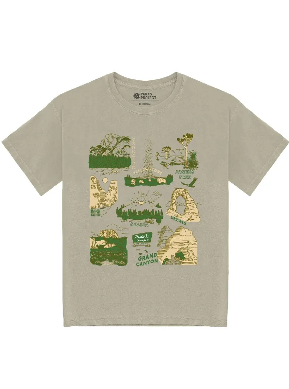 men’s breathable short sleeve shirts -National Park Welcome Tee - Khaki