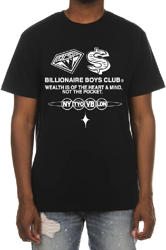 men’s stylish short sleeve button shirts -Billionaire Boys Club BB Wealth SS Tee